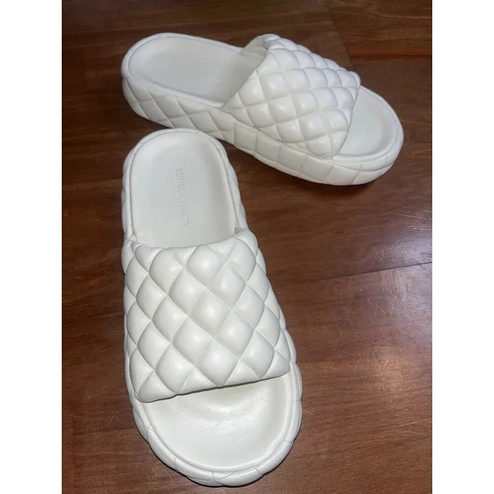 Bottega Veneta Stretch Padded Sandals in White 40 10 With Box Womens Puffy Slide - Picture 12 of 16